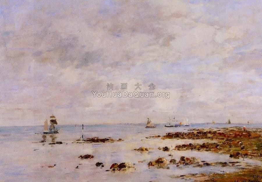 Low Tide at Saint-Vaast-la-Hougue - 尤金·布丹
